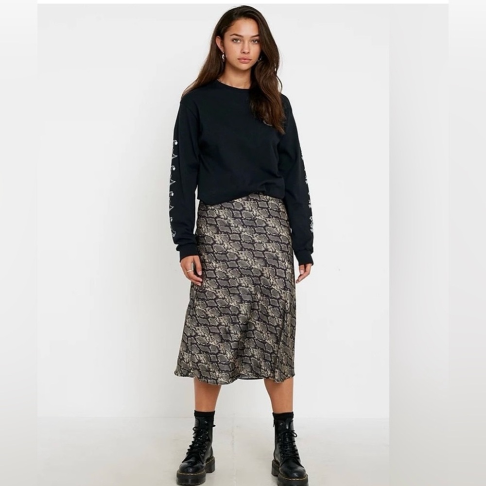 Urban Outfitters Snake Print Midi Skirt